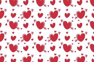 Vector love heart pattern, vector hand drawn Valentine's Day pattern, Valentine's Day background.