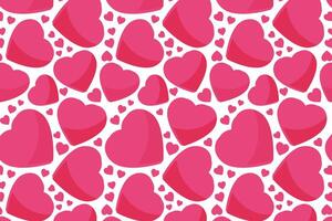 Vector love heart pattern, vector hand drawn Valentine's Day pattern, Valentine's Day background.