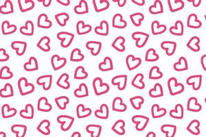 Vector love heart pattern, vector hand drawn Valentine's Day pattern, Valentine's Day background.