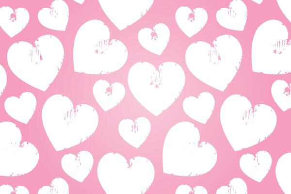 Vector love heart pattern, vector hand drawn Valentine's Day pattern, Valentine's Day background.