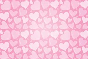 Vector love heart pattern, vector hand drawn Valentine's Day pattern, Valentine's Day background.