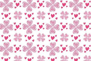 Vector love heart pattern, vector hand drawn Valentine's Day pattern, Valentine's Day background.