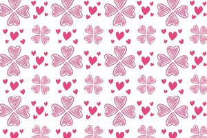 Vector love heart pattern, vector hand drawn Valentine's Day pattern, Valentine's Day background.