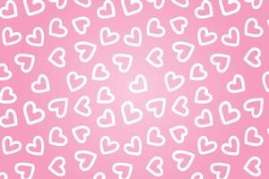 Vector love heart pattern, vector hand drawn Valentine's Day pattern, Valentine's Day background.