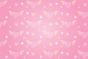 Vector love heart pattern, vector hand drawn Valentine's Day pattern, Valentine's Day background.