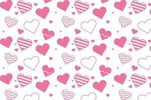 Vector love heart pattern, vector hand drawn Valentine's Day pattern, Valentine's Day background.