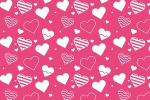 Vector love heart pattern, vector hand drawn Valentine's Day pattern, Valentine's Day background.