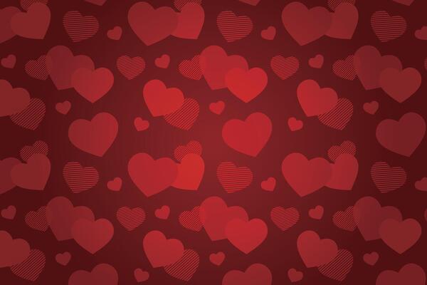 Vector love heart pattern, vector hand drawn Valentine's Day pattern, Valentine's Day background.