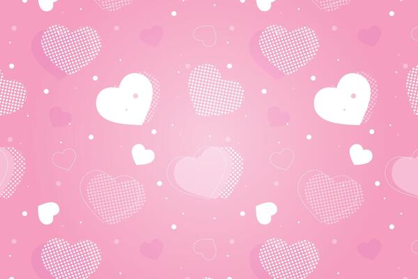 Vector love heart pattern, vector hand drawn Valentine's Day pattern, Valentine's Day background.