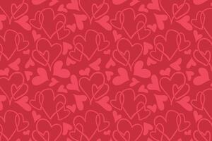 Vector love heart pattern, vector hand drawn Valentine's Day pattern, Valentine's Day background.