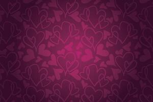 Vector love heart pattern, vector hand drawn Valentine's Day pattern, Valentine's Day background.