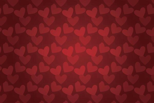 Vector love heart pattern, vector hand drawn Valentine's Day pattern, Valentine's Day background.