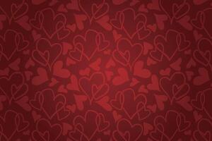 Vector love heart pattern, vector hand drawn Valentine's Day pattern, Valentine's Day background.