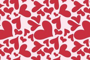 Vector love heart pattern, vector hand drawn Valentine's Day pattern, Valentine's Day background.