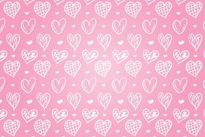 Vector love heart pattern, vector hand drawn Valentine's Day pattern, Valentine's Day background.