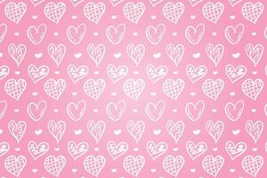 Vector love heart pattern, vector hand drawn Valentine's Day pattern, Valentine's Day background.