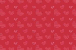 Vector love heart pattern, vector hand drawn Valentine's Day pattern