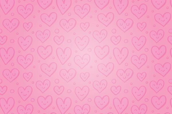 Vector love heart pattern, vector hand drawn Valentine's Day pattern