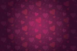 Vector love heart pattern, vector hand drawn Valentine's Day pattern