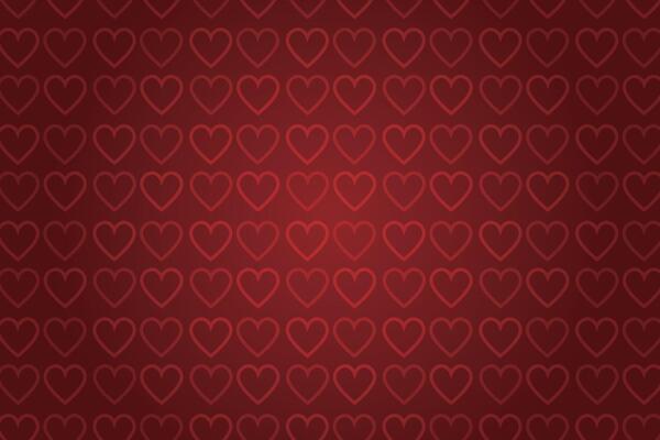 Vector love heart pattern, vector hand drawn Valentine's Day pattern