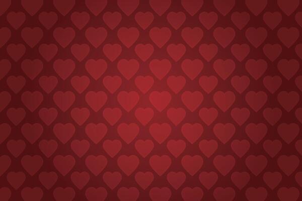 Vector love heart pattern, vector hand drawn Valentine's Day pattern