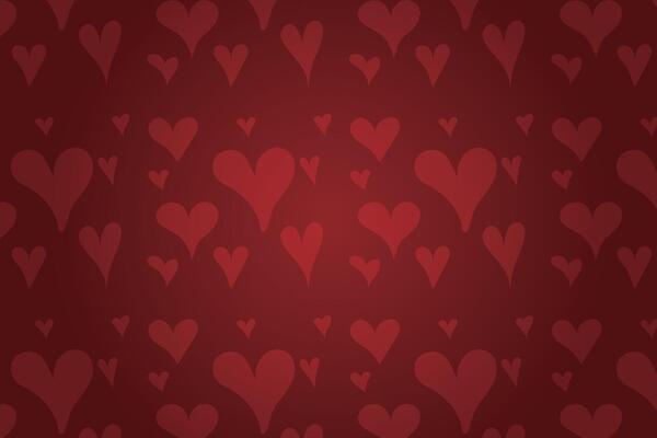 Vector love heart pattern, vector hand drawn Valentine's Day pattern