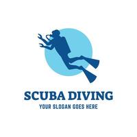 Scuba diving logo design, perfect for diving school and under water adventure logo design vector