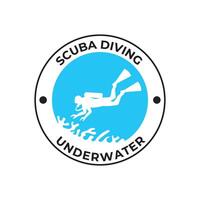 Scuba diving logo design, perfect for diving school and under water adventure logo design vector