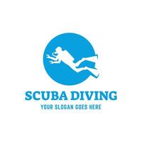 Scuba diving logo design, perfect for diving school and under water adventure logo design vector