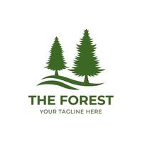 Tree logo design. Pine forest logo vector illustration