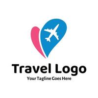 Travel Love Logo, Editable Vector Logo Template Vector. Love Trip Travel Logo Design Template