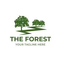 Tree logo design. Pine forest logo vector illustration