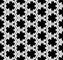 Black and white seamless abstract pattern. Background and backdrop. Grayscale ornamental design. Mosaic ornaments. Vector graphic illustration.