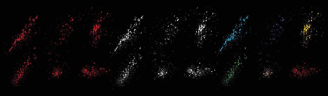 Collection of smear ink vector colorful brush stroke dripping blood paint