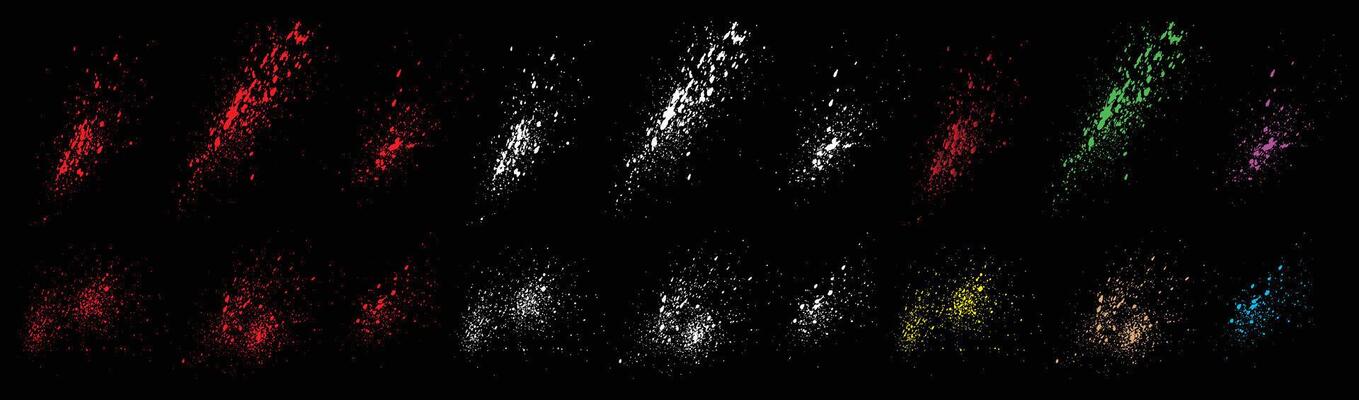 Collection of drop grunge colorful brush stroke blood splatter background vector