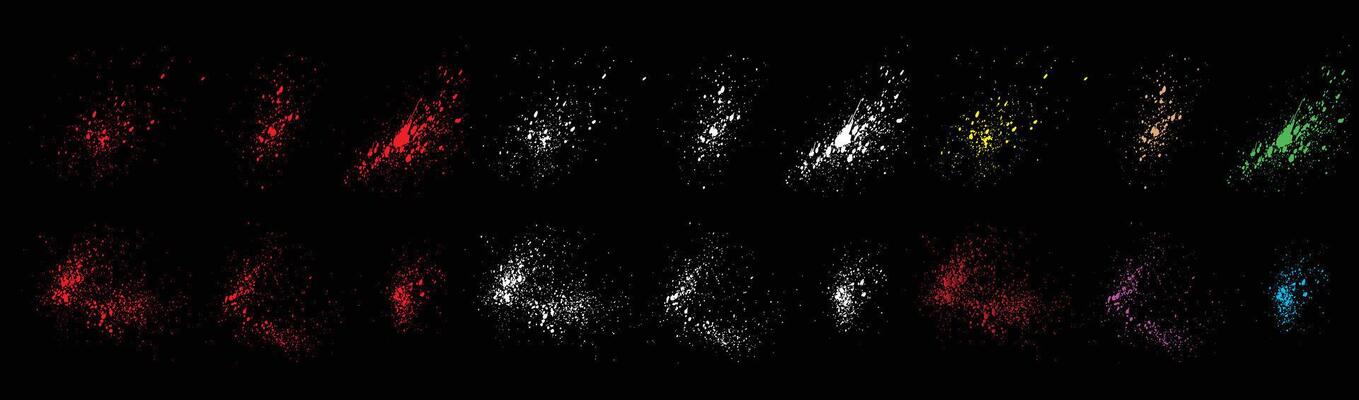 Set of vector horror colorful blood splatter vector illustration brush line