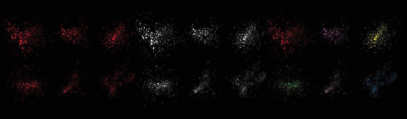 Big set of realistic bloody colorful splatter blob texture brush stroke background