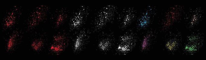Grunge colorful ink blood element splatter brush banner background set vector