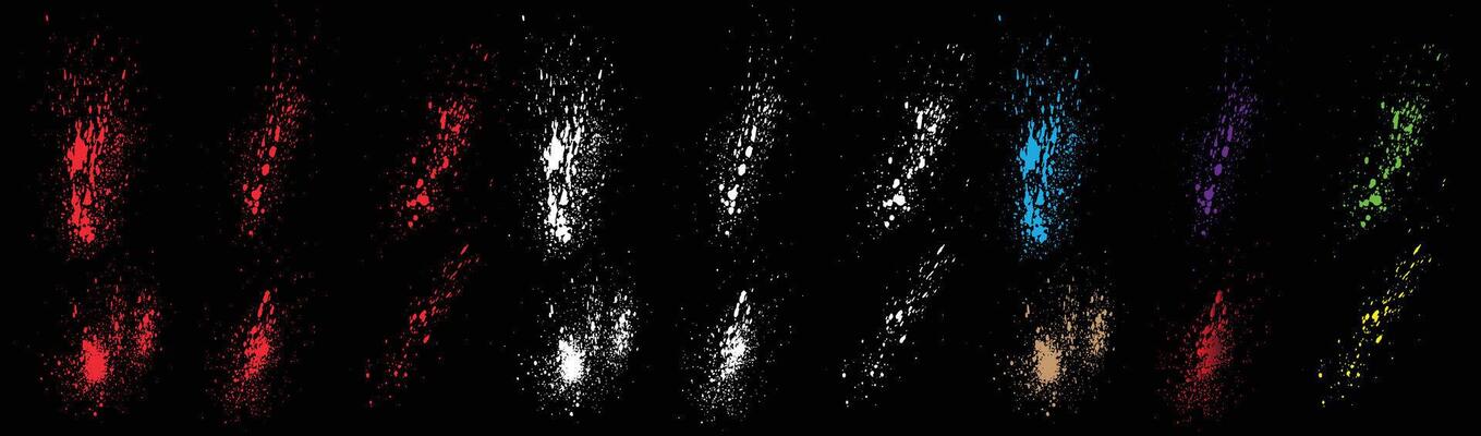 Vector blood splatter colorful isolated brush stroke