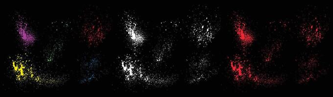Hand-drawn splatter set of vector colorful illustration brush stroke design