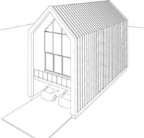 3d ilustración de residencial proyecto vector