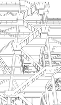 3D illustration of industrial project
