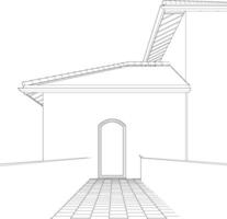 3D illustration of building project vector