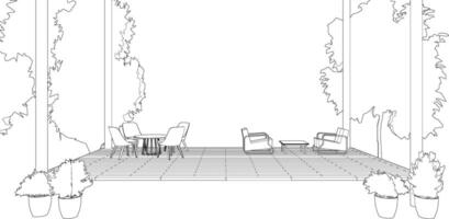 3D illustration of building project vector