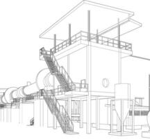 3D illustration of industrial project vector