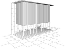 3D illustration of building project vector