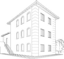 3D illustration of building project vector