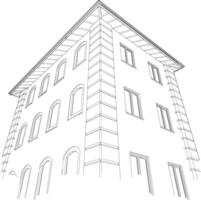 3D illustration of building project vector