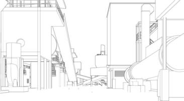 3D illustration of industrial project vector