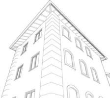 3D illustration of building project vector